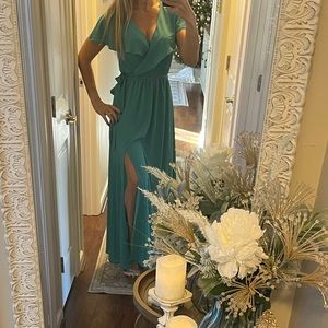 Light green sea foam maxi dress aqua